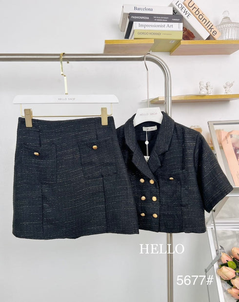 HELLO Tweed Two Piece Coordinated Set
